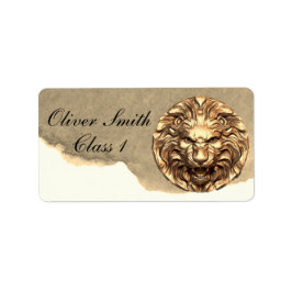 Roaring Gold Leon Head Sello escolar personalizado