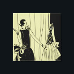 Roaring Twentis Art Deco Lienzo envuelto - sepia<br><div class="desc">Este maravilloso ilustracion representa a dos mujeres de misterio durante los años 2010. Elija el tamaño del lienzo,  el grosor y el número de paneles. ¿Preguntas? Regella@Rocketmail.com</div>