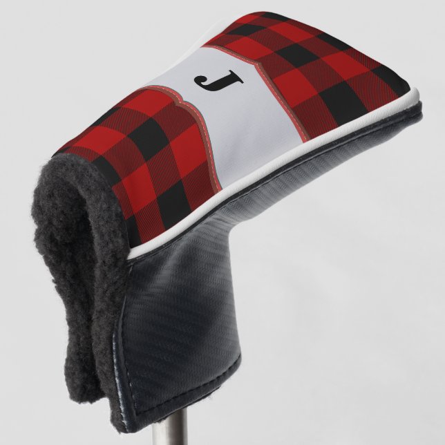 Rob Roy Tartan Red & Black Golf Club Funda Putter (Anverso 3/4)