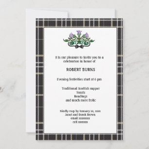 Robbie Burns Black Tie Invitación
