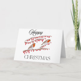 Robbins sentados en la tarjeta de Navidades de nie