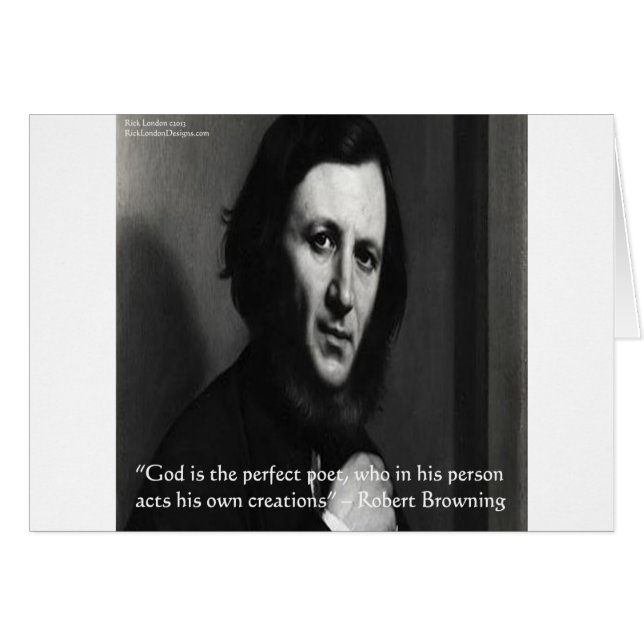 Robert Browning God Perfect Poet Quote (Anverso (Horizontal))
