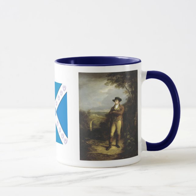 Robert Burns con la taza de café escocesa de (Derecha)