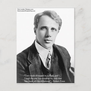 Robert Frost "Camino Recorrido" Cita en Tarjetas y