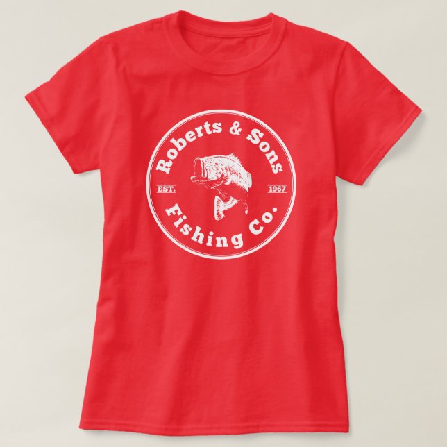 Roberts y hijos que pescan la camiseta de las (Diseño del anverso)
