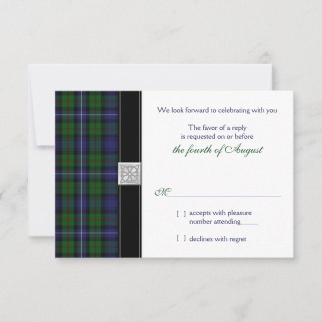 Robertson Hunting Tartan Celtic Wedding Respuesta  (Anverso)