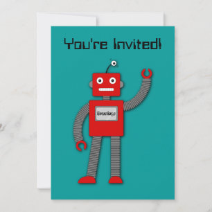 Robi la invitación del robot retro