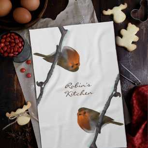 Robin Bird en la sección de la toalla de cocina pe