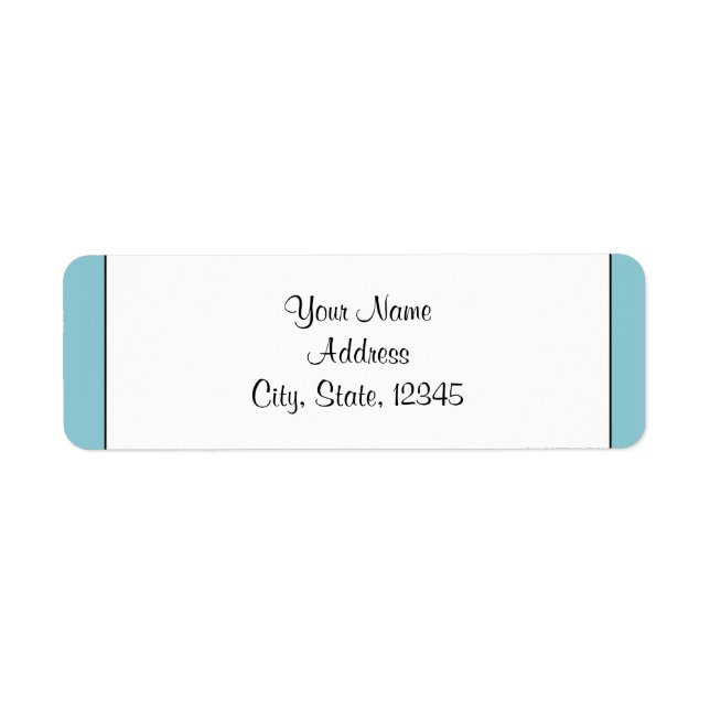 Robin Egg Blue Initials Etiqueta Boda Posh (Frente)