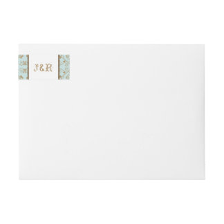 Robin Egg Blue y Gold Damask Wedding