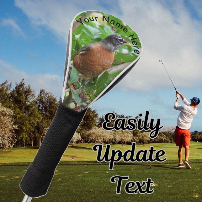 Robin estadounidense - Funda del club de golf de c (American Robin Golf Club cover)