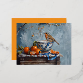 Robin - Postales de Relieve metalizado