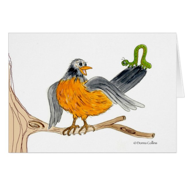 Robin y Green Inch Worm (Anverso (Horizontal))