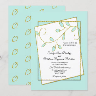 Robins Huevo Azul y Oro Sale Invitación a la Boda