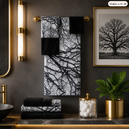 Roble de Invierno Abstracto Moderno Masculino Blan