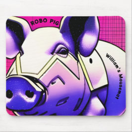 ROBO PIG Mousemat. Texto editable. Alfombrilla de 