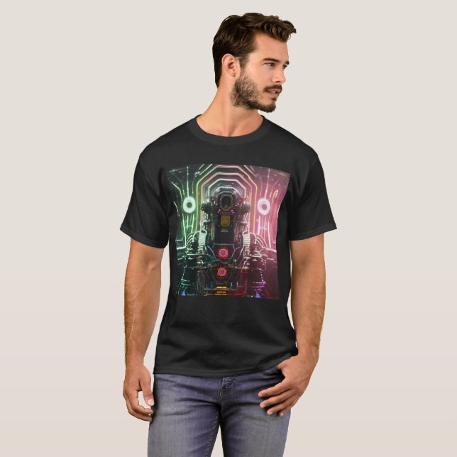 Robot 1 camiseta negra para hombres (Anverso completo)