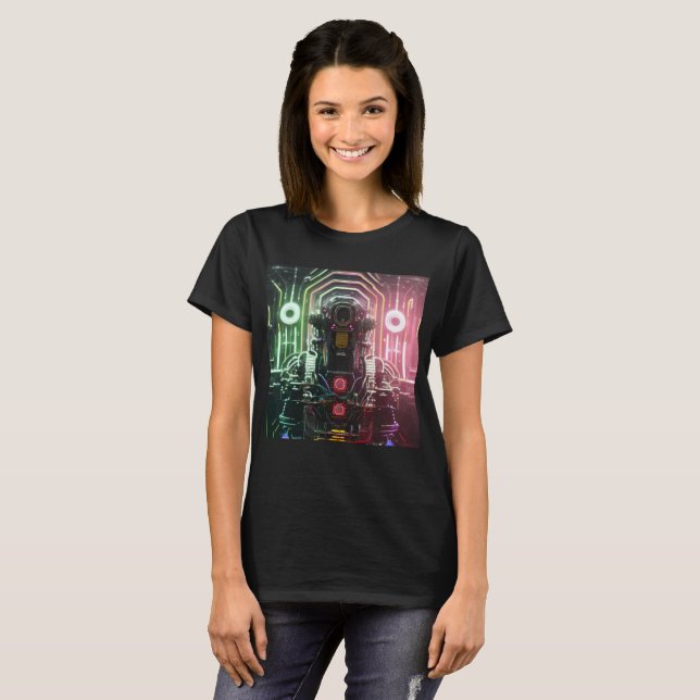 Robot 1 camiseta negra para mujeres (Anverso completo)
