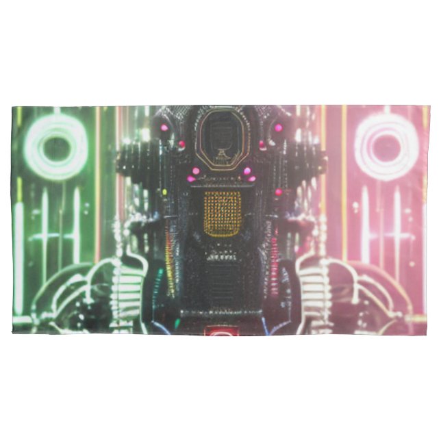 Robot 1 funda de almohada blanca king (Anverso)