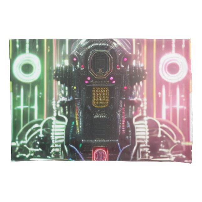 Robot 1 funda de almohada estándar blanca (Anverso)