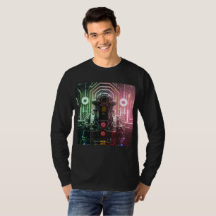 Robot 1 hombres camiseta de manga larga negra