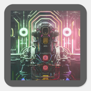 Robot 1 pegatinas cuadrados