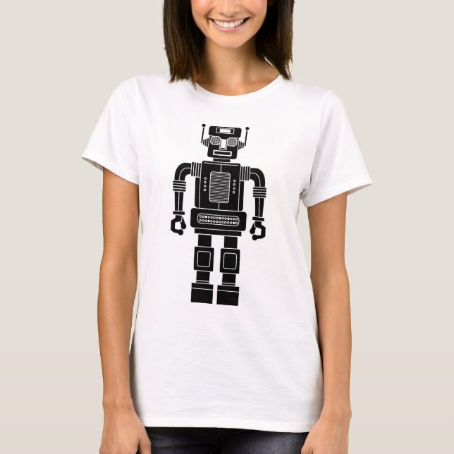 Robot 270620/04 - Camiseta blanca y negra (Anverso)