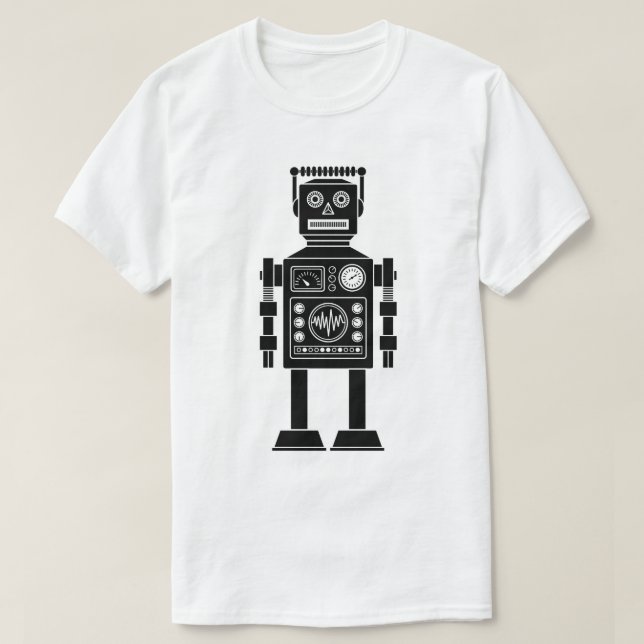 Robot 270620/06 - Camiseta blanca y negra (Diseño del anverso)