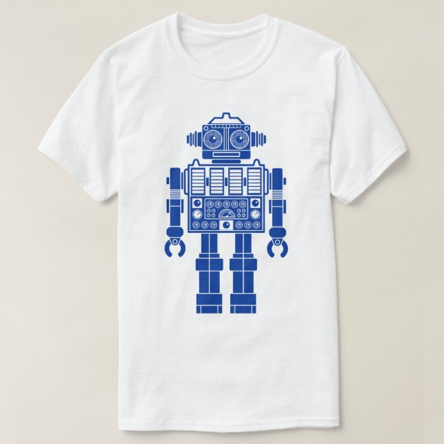 Robot 270620/08 - Camiseta azul y blanca de la mar (Diseño del anverso)