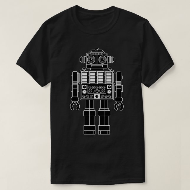 Robot 270620/08 - Camiseta blanca y negra (Diseño del anverso)