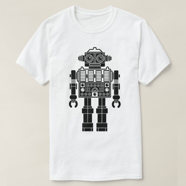 Robot 270620/08 - Camiseta blanca y negra (Diseño del anverso)