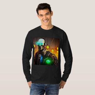 Robot 2 hombres camiseta de manga larga negra