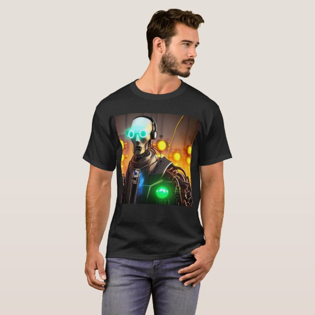 Robot 2 hombres camiseta negra (Anverso completo)