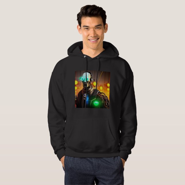 Robot 2 hombres sudadera encapuchada negra (Anverso completo)