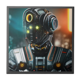 Robot 3 baldosas de cerámica pequeña