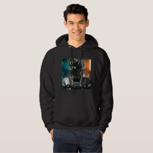 Robot 3 hombres sudadera encapuchada negra