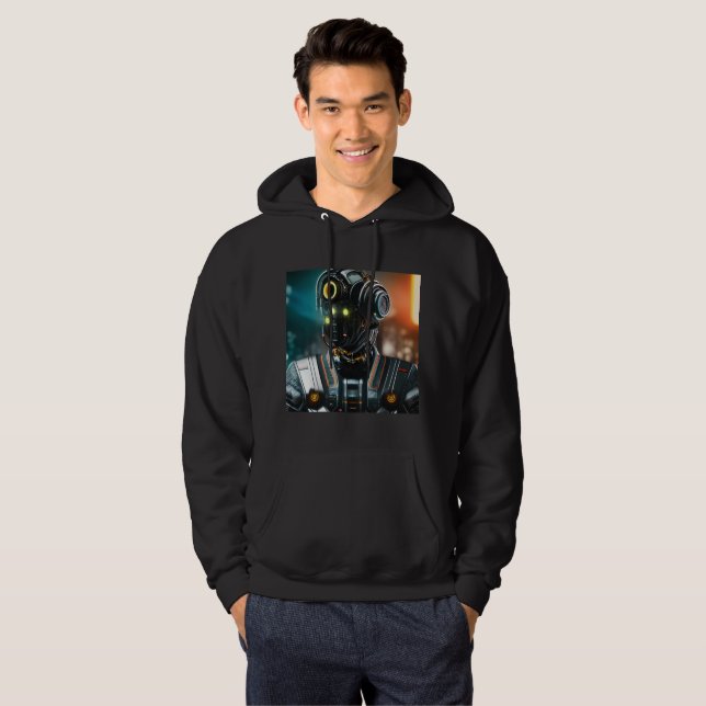Robot 3 hombres sudadera encapuchada negra (Anverso completo)