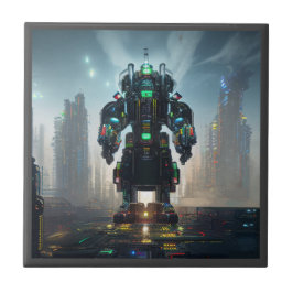 Robot 4 baldosas de cerámica pequeña