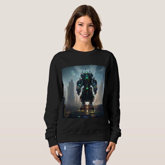 Robot 4 mujeres sudadera negra (Anverso completo)