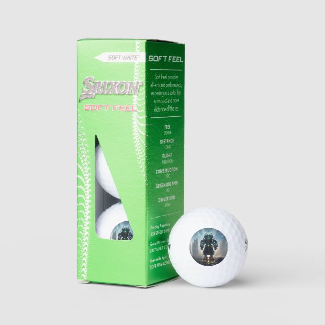 Robot 4 Srixon Soft Feel bolas de golf 3 pk (Embalaje)