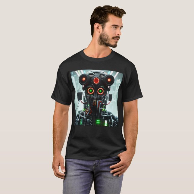 Robot 5 hombres camiseta negra (Anverso completo)