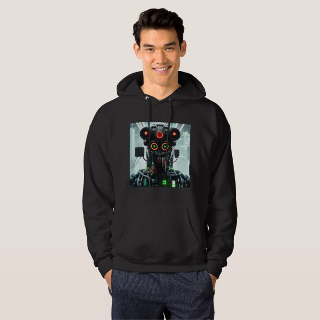 Robot 5 hombres sudadera encapuchada negra (Anverso completo)