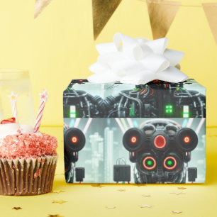 Robot 5 papel de envoltura brillante