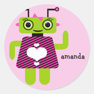 Robot Chica Pegatina