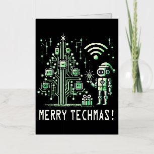 Robot de IA con árbol de Navidad tecnológico – Fel