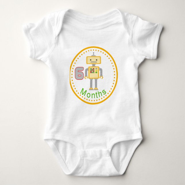 Robot del amarillo de la camisa del bebé de 6 (Anverso)