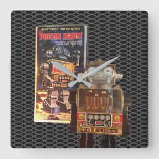 Robot del pistón - reloj de pared retro