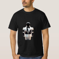Robot en camiseta de esmoquin