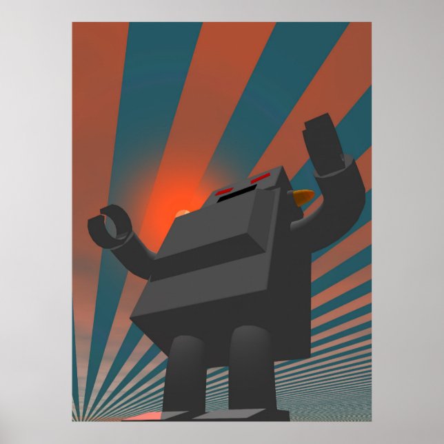Robot estilo retro 4 impresión (Frente)