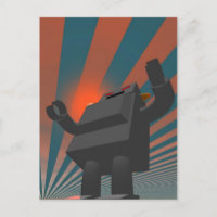 Robot estilo retro 4 postal
